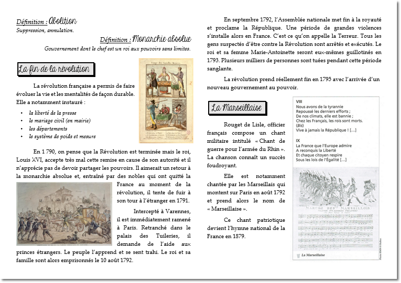 La révolution française – CM1/CM2