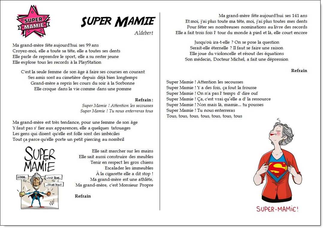 Chant – Super Mamie – Aldebert